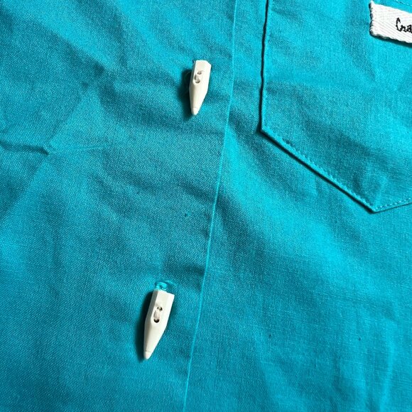 Vintage 80s Collared Crayons Cropped Button Down Crayon Button Shirt Size S - Picture 2 of 7